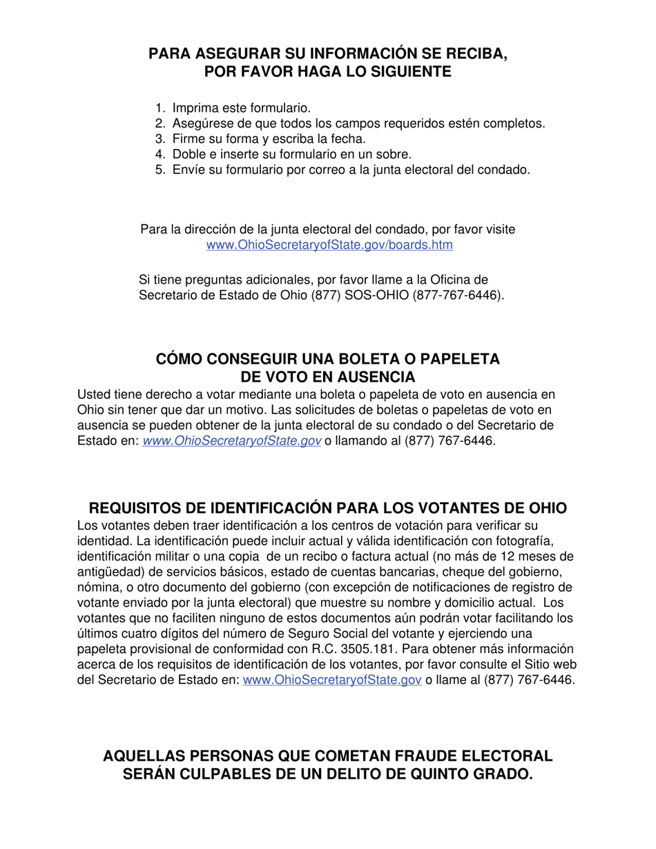 Formulario JFS01138-SPA Applicacion Para Los Beneficios De Cuidados Para Ninos - Ohio (Spanish), Page 12