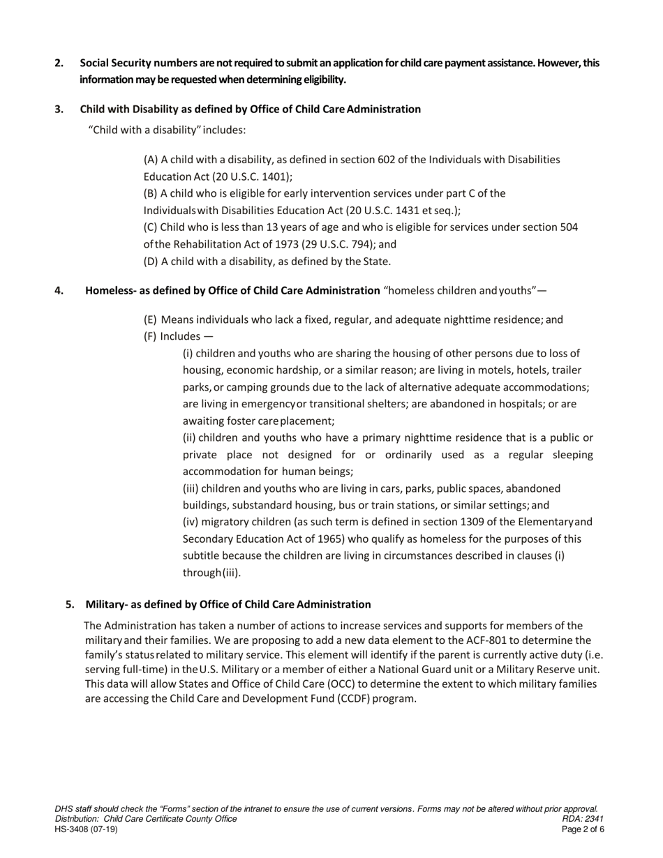 Form HS-3408 - Fill Out, Sign Online and Download Printable PDF ...