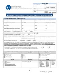 Form 032-25-0147-04-ENG Child Care Subsidy Service Application and Redetermination Form - Virginia, Page 3