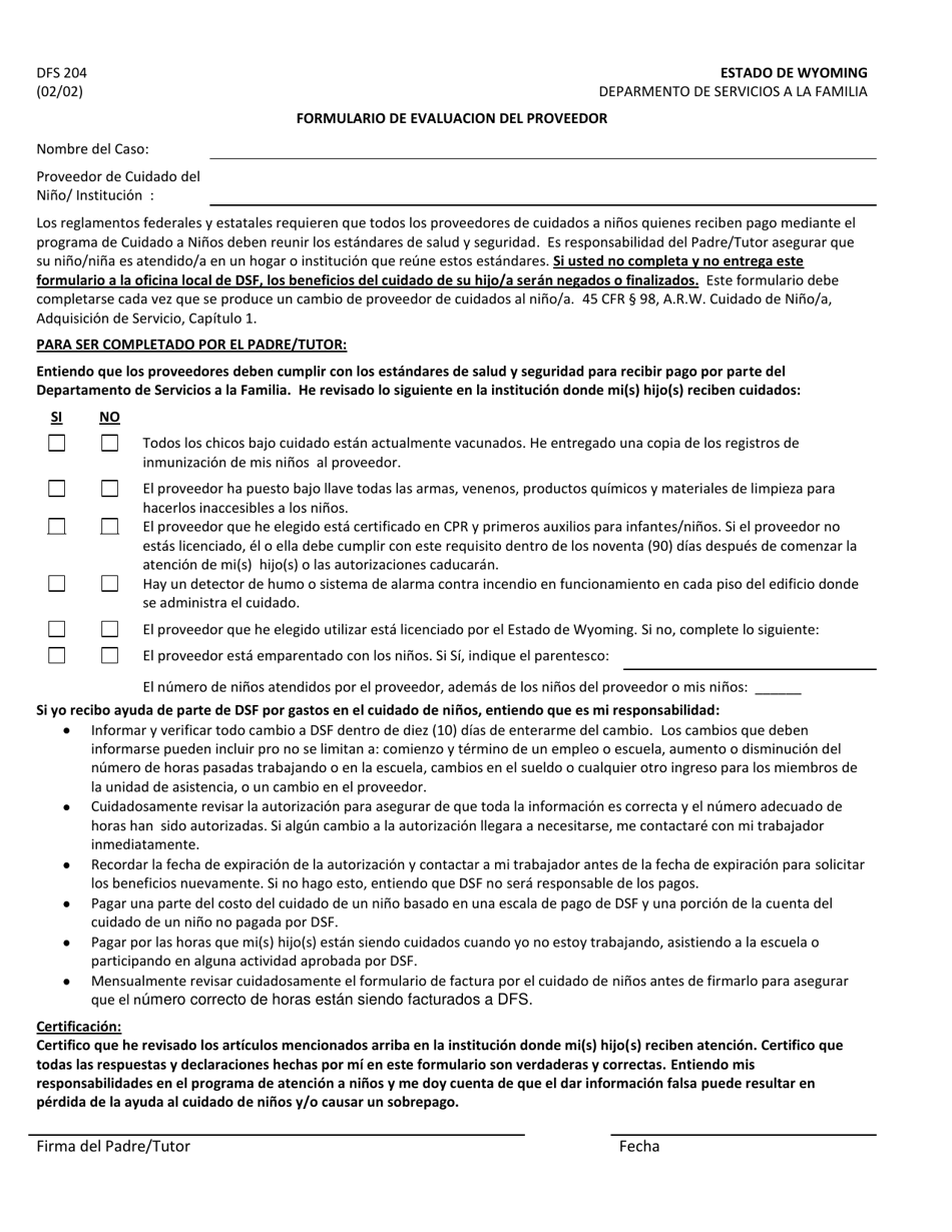 Formulario DFS100CC Solicitud De Asistencia De Cuidado Infantil - Wyoming (Spanish), Page 15