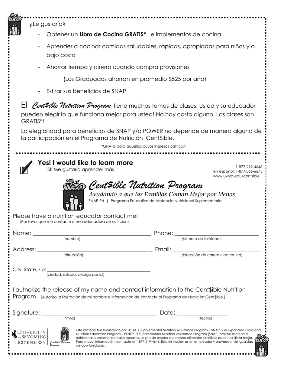 Formulario DFS100CC Solicitud De Asistencia De Cuidado Infantil - Wyoming (Spanish), Page 17