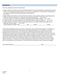 Formulario DFS100CC Solicitud De Asistencia De Cuidado Infantil - Wyoming (Spanish), Page 2
