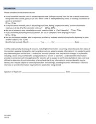 Form DFS100CC Wyoming Application for Child Care Assistance - Wyoming, Page 2