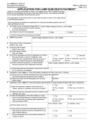 Form SSA-8 &quot;Application for Lump-Sum Death Payment&quot;