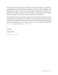 Sample Unemployment Appeal Letter, Page 2