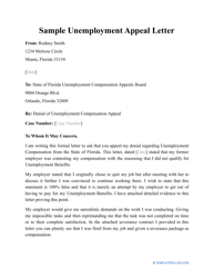 Document preview: Sample Unemployment Appeal Letter