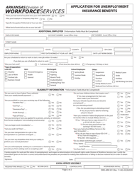 Form DWS-ARK-501 Application for Unemployment Insurance Benefits - Arkansas, Page 2