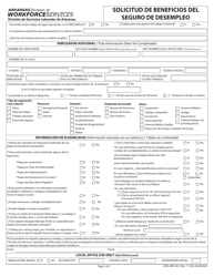 Formulario DWS-ARK-501 Solicitud De Beneficios Del Seguro De Desempleo - Arkansas (Spanish), Page 2