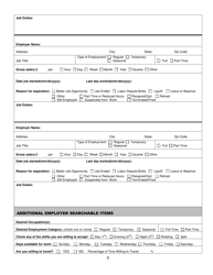 Form JS-511B Education and Work History Form - Connecticut, Page 2