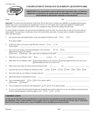 Form UC-UI RESEA Unemployment Insurance Eligibility Questionnaire - Connecticut