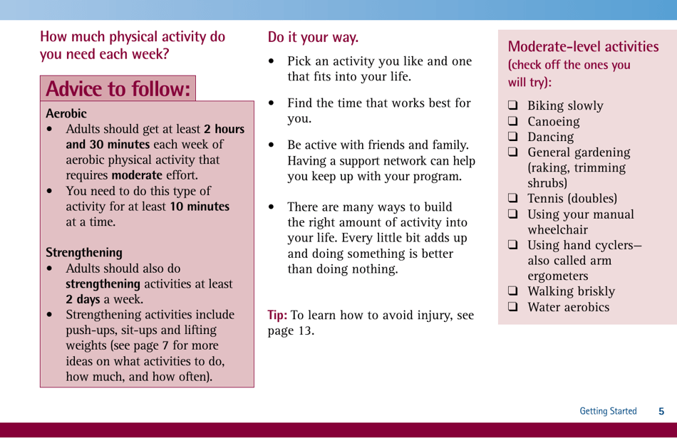 Be Active Your Way: a Guide for Adults, Page 9