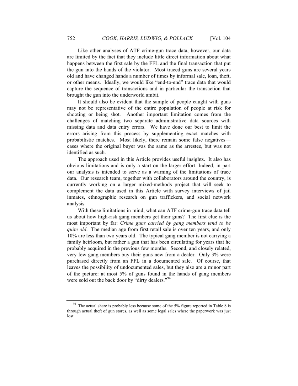 Some Sources of Crime Guns in Chicago: Dirty Dealers, Straw Purchasers, and Traffickers, Page 36