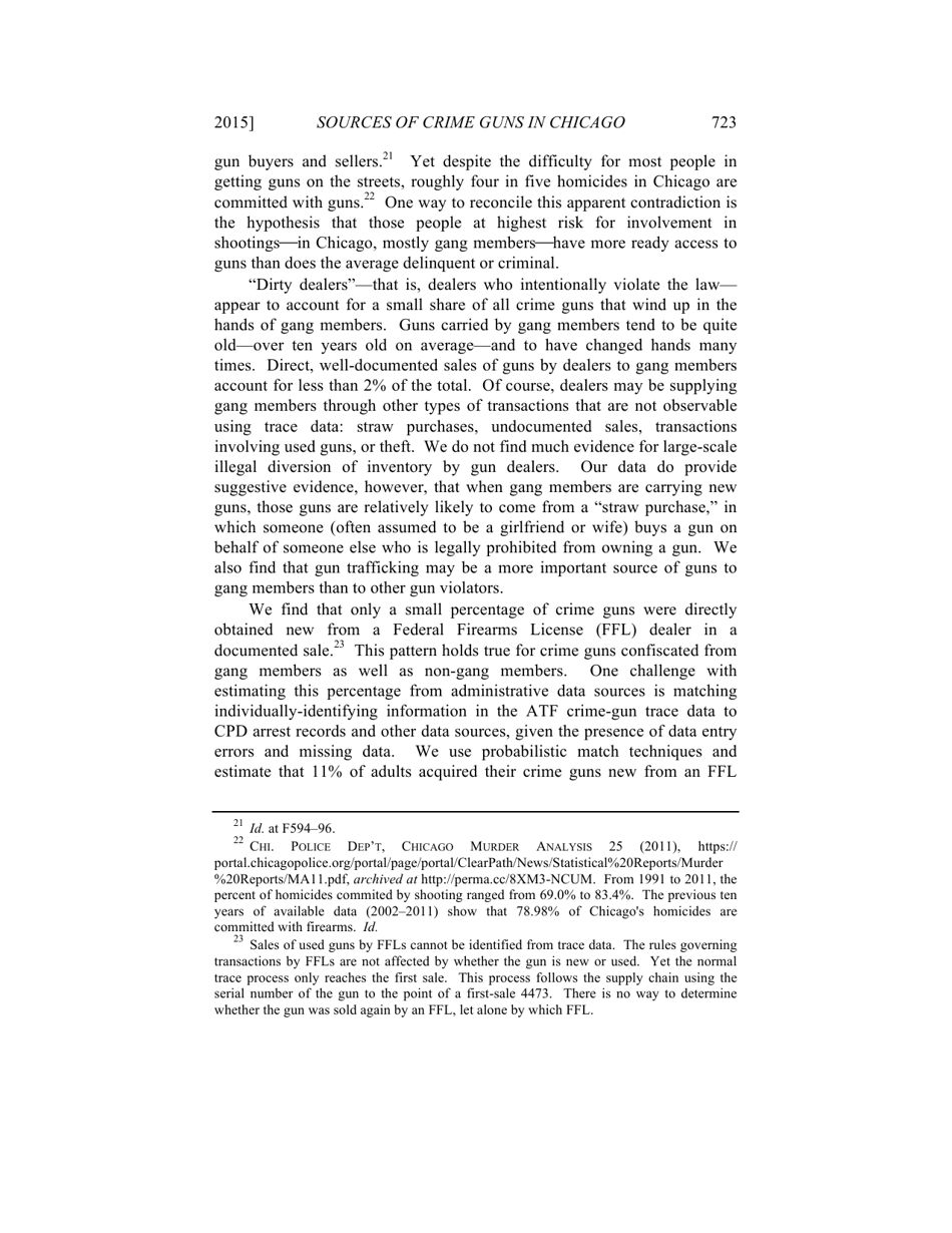 Some Sources of Crime Guns in Chicago: Dirty Dealers, Straw Purchasers, and Traffickers, Page 7