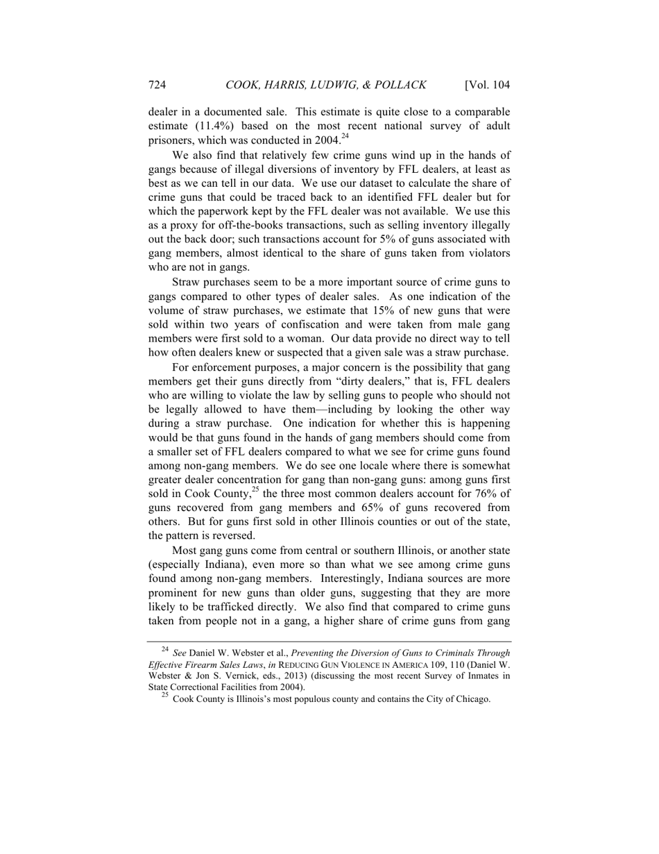 Some Sources of Crime Guns in Chicago: Dirty Dealers, Straw Purchasers, and Traffickers, Page 8
