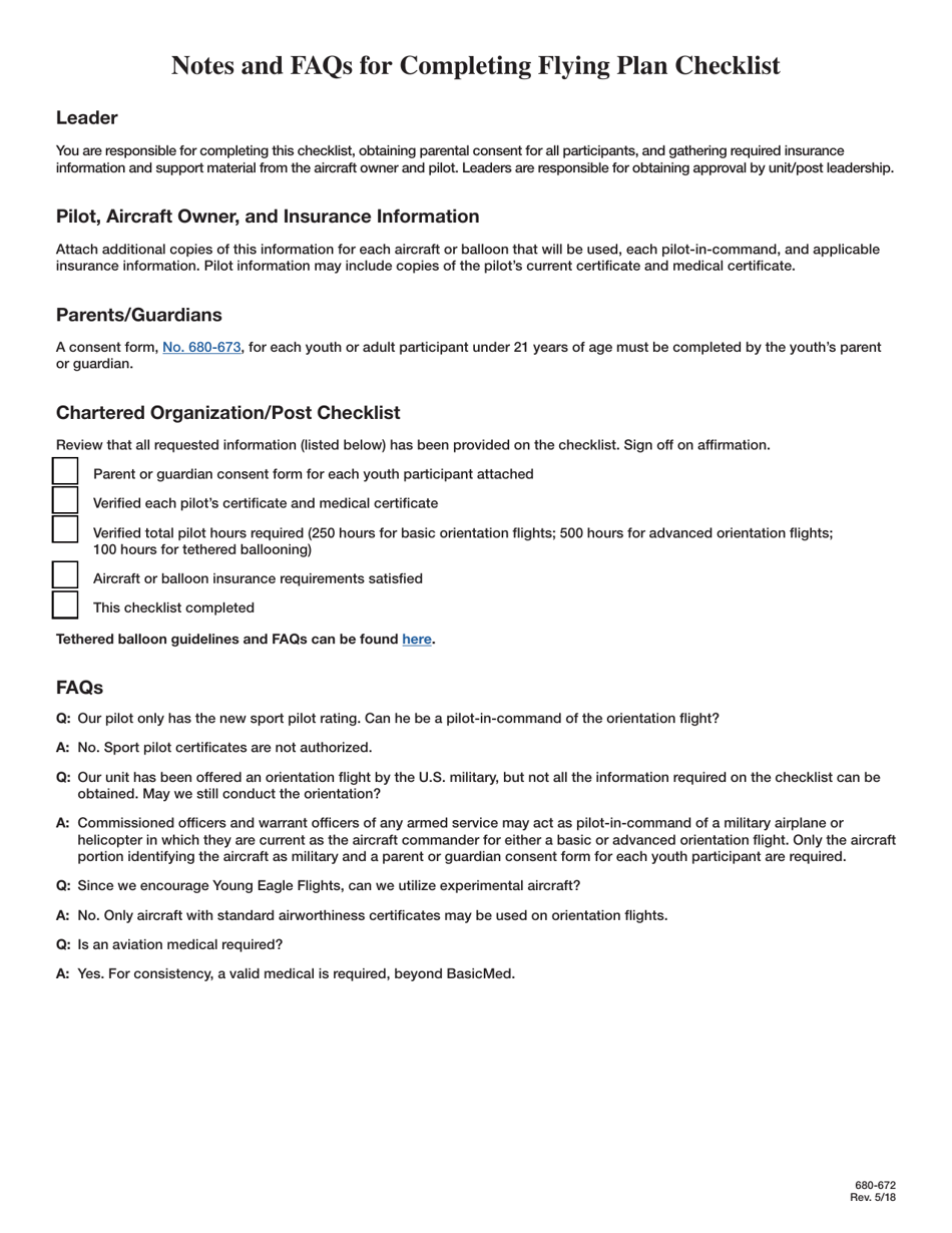 Flying Plan Checklist - Boy Scouts of America, Page 3
