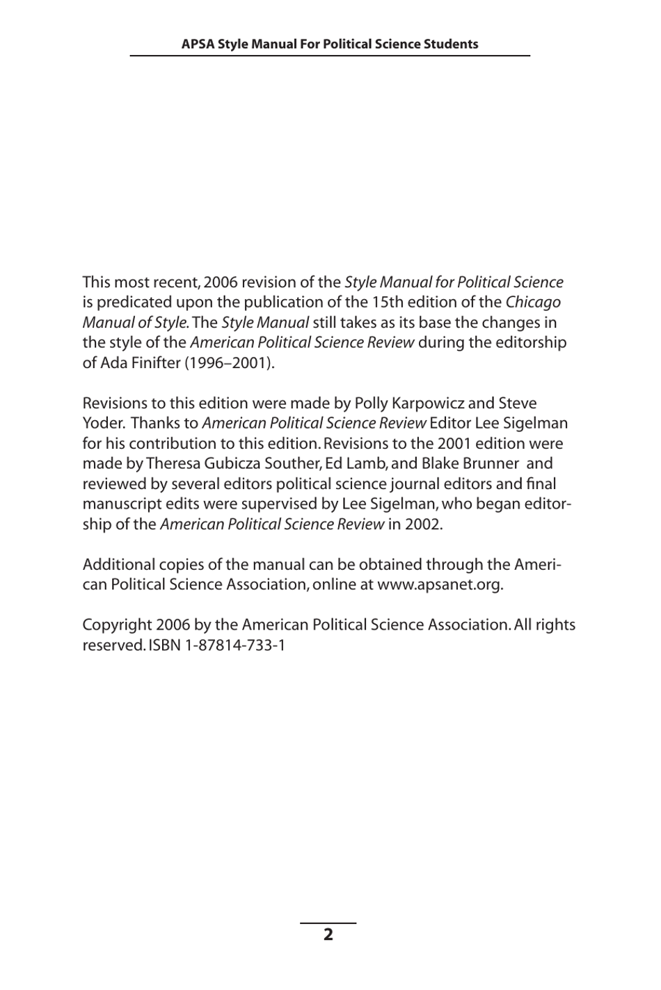 Style Manual for Political Science - Apsa, Page 3