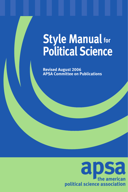 Apsa Style Manual for Political Science - Preview Document Image