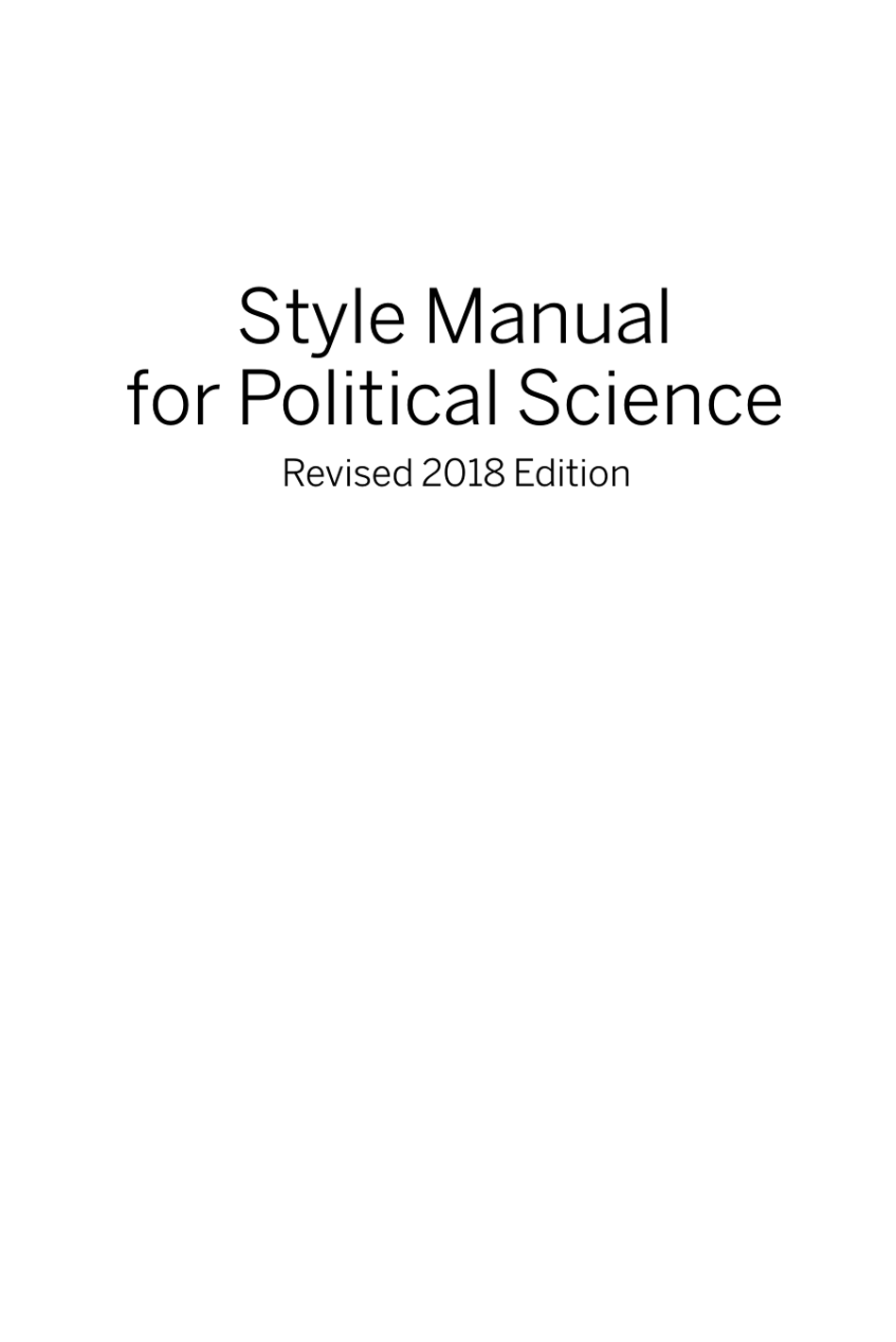 Style Manual for Political Science Apsa Download Printable PDF