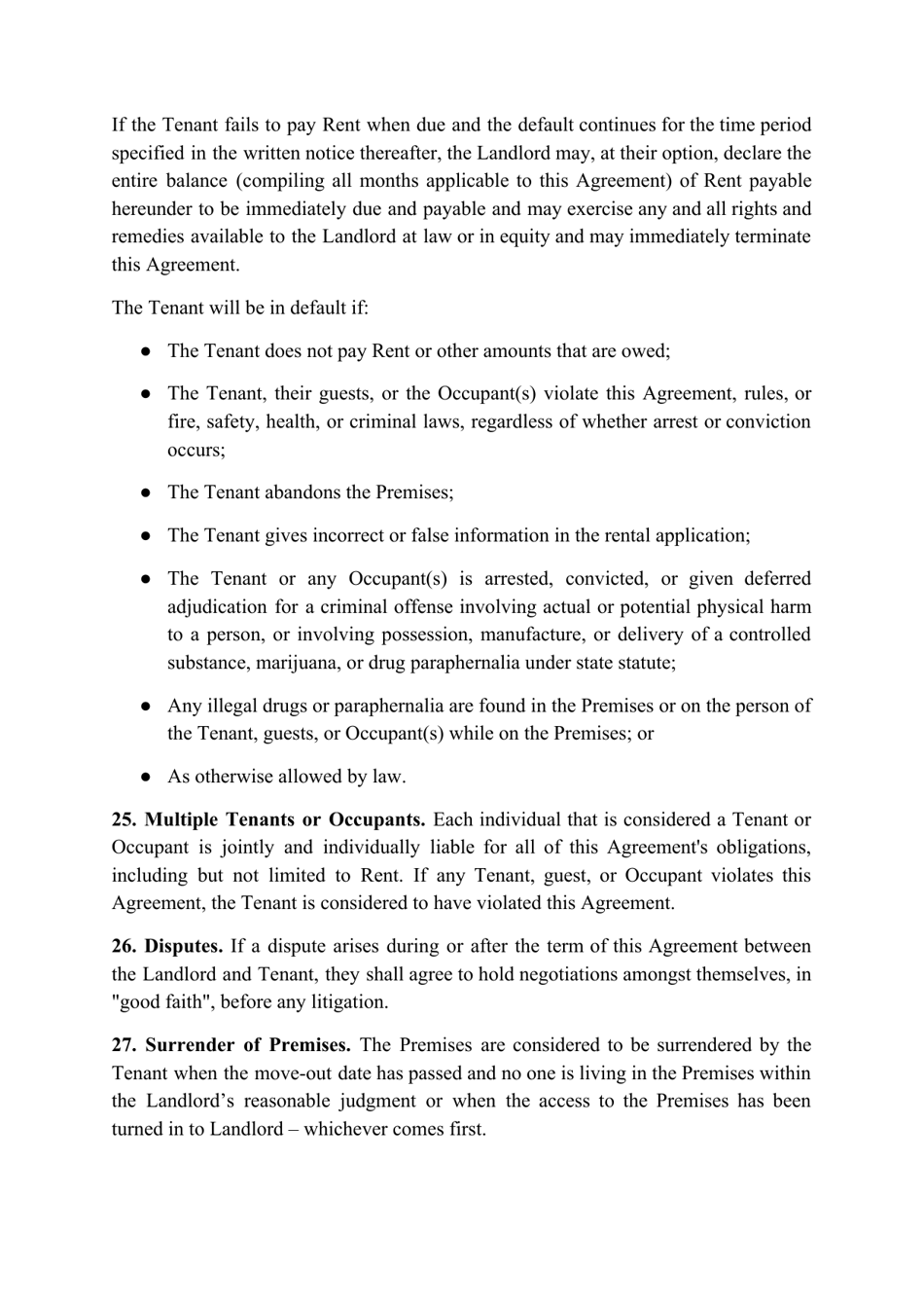 Residential Rental Agreement Template - Maryland, Page 6