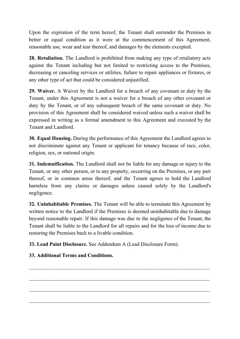Residential Rental Agreement Template - Minnesota, Page 7