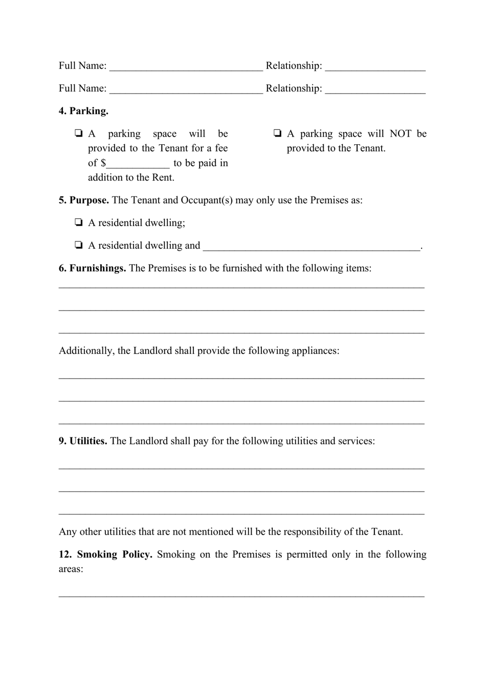 Residential Rental Agreement Template - North Carolina, Page 3