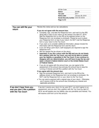 IRS Notice Cp3219n, Notice of Deficiency, Page 2