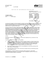 Sample Form DE1080CZ Notice of Determination/Ruling - California