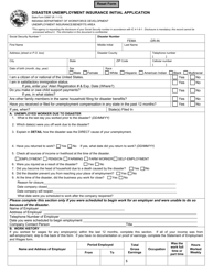 State Form 53667 &quot;Disaster Unemployment Insurance Initial Application&quot; - Indiana