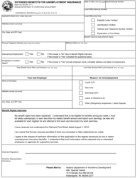 State Form 583 &quot;Extended Benefits for Unemployment Insurance&quot; - Indiana