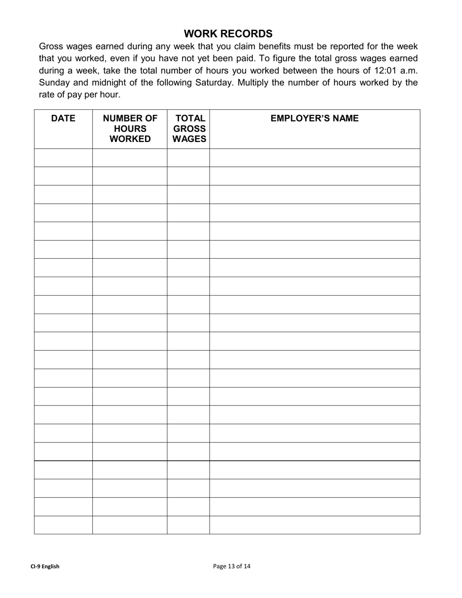 Form CI-9 Unemployment Benefits Rights and Responsibilities (Benefits Rights Information) - Louisiana, Page 13