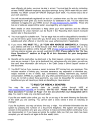 Form CI-9 Unemployment Benefits Rights and Responsibilities (Benefits Rights Information) - Louisiana, Page 2