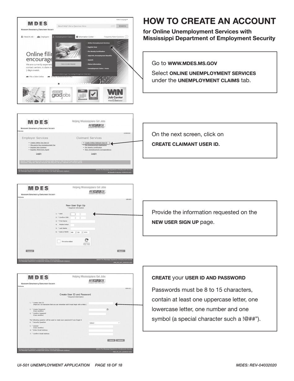 Form UI-501 - Fill Out, Sign Online and Download Fillable PDF ...