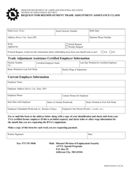 Form MODES-4640-R Request for Reemployment Trade Adjustment Assistance Claim - Missouri, Page 2