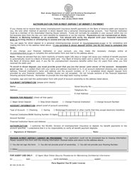 Form BC-502 Authorization for Direct Deposit of Benefit Payment - New Jersey (English/Spanish)