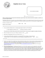 Form IB10-A Eligibility Review Notice - North Carolina