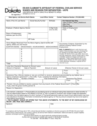 Form SFN59872 &quot;Claimant's Affidavit of Federal Civilian Service Wages and Reason for Separation - Ucfe&quot; - North Dakota
