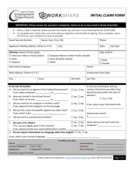 Document preview: Form 1697 Initial Claim Form - Oregon