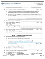 Form EMS10425 Training Benefits Application - Washington, Page 5
