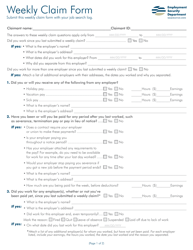 Document preview: Form UI-17-0299 Weekly Claim Form - Washington