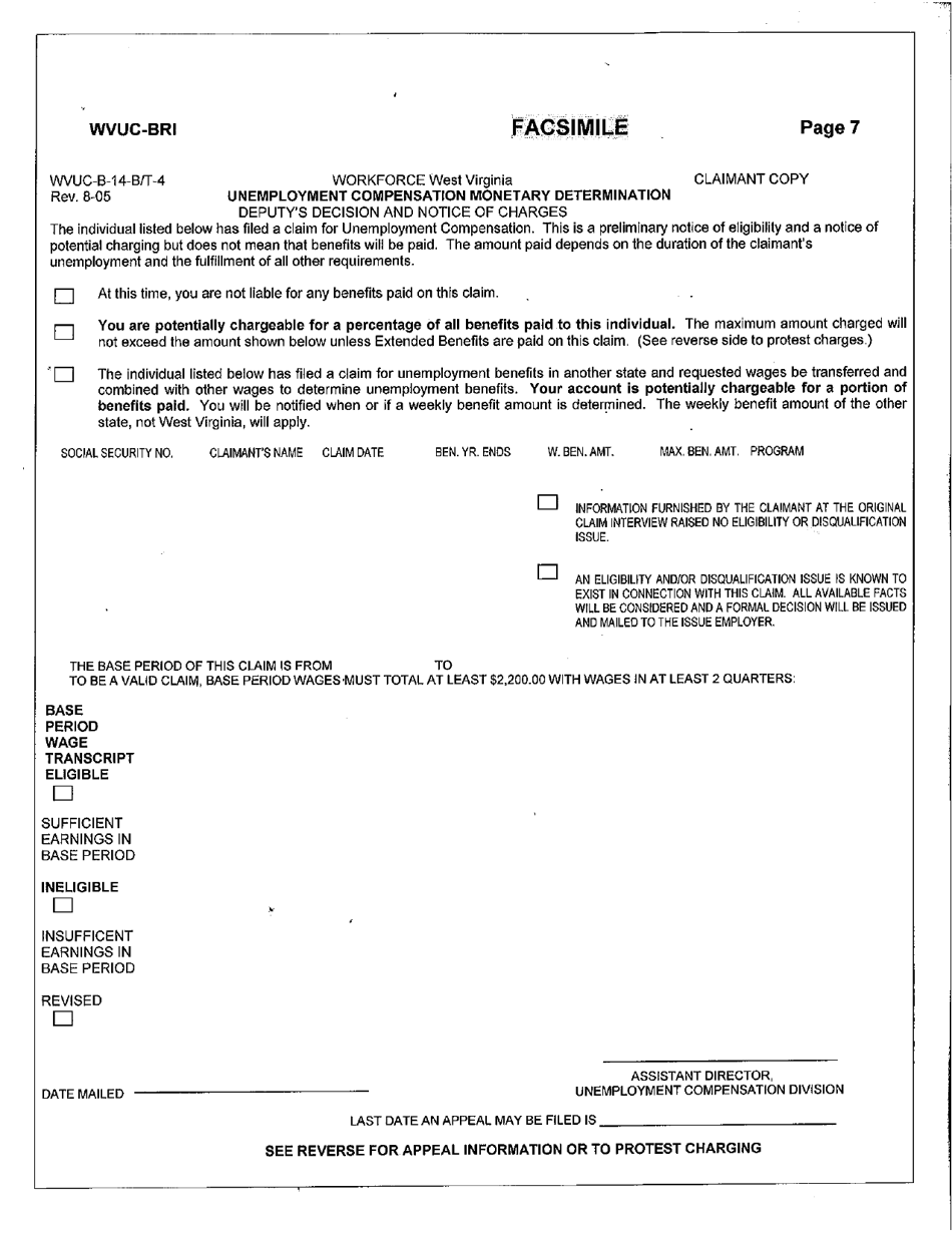 Benefit Rights Information - West Virginia, Page 7