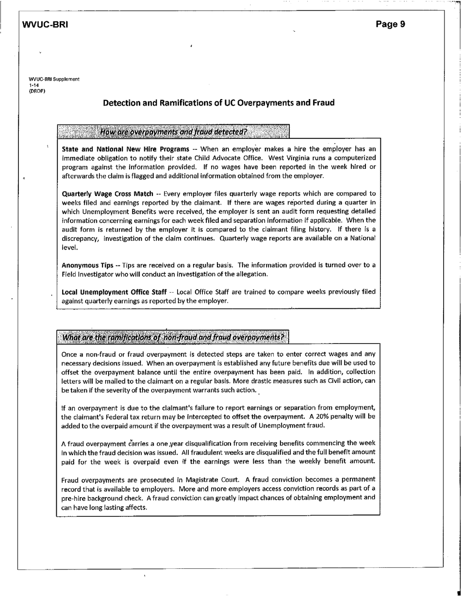 Benefit Rights Information - West Virginia, Page 9