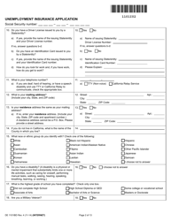 Form DE1101IBD Unemployment Insurance Application (Federal Employee) - California, Page 2
