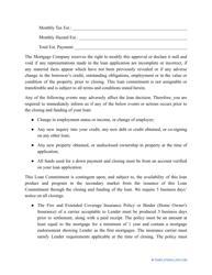 Mortgage Commitment Letter Template, Page 2