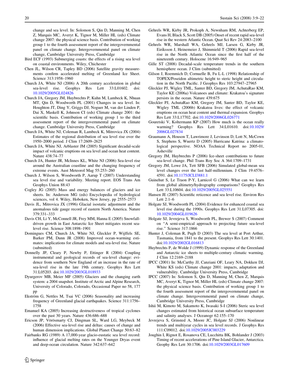 Understanding Global Sea Levels: Past, Present and Future - John a. Church, Neil J. White, Thorkild Aarup, W. Stanley Wilson, Philip L. Woodworth, Catia M. Domingues, John R. Hunter, Kurt Lambeck, Page 12