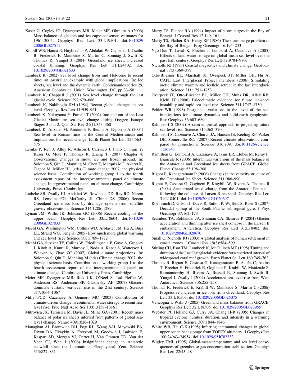 Understanding Global Sea Levels: Past, Present and Future - John a. Church, Neil J. White, Thorkild Aarup, W. Stanley Wilson, Philip L. Woodworth, Catia M. Domingues, John R. Hunter, Kurt Lambeck, Page 13