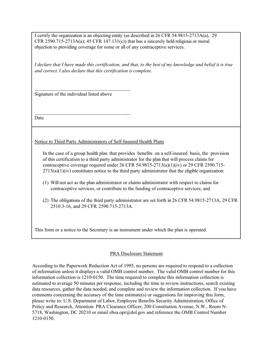 EBSA Form 700 Certification, Page 2
