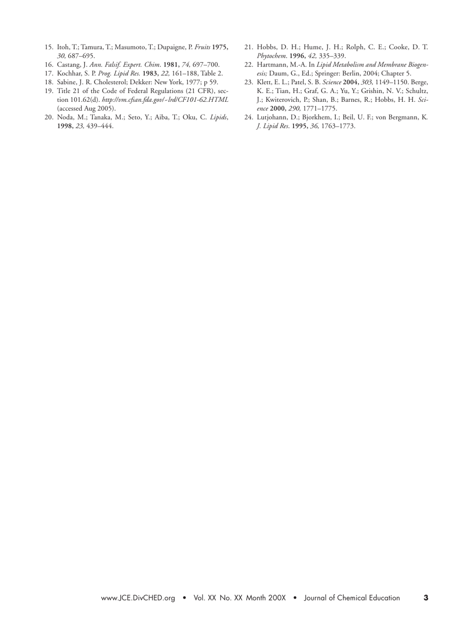 Cholesterol and Plants - E. J. Behrman and Venkat Gopalan - Journal of Chemical Education, Page 3