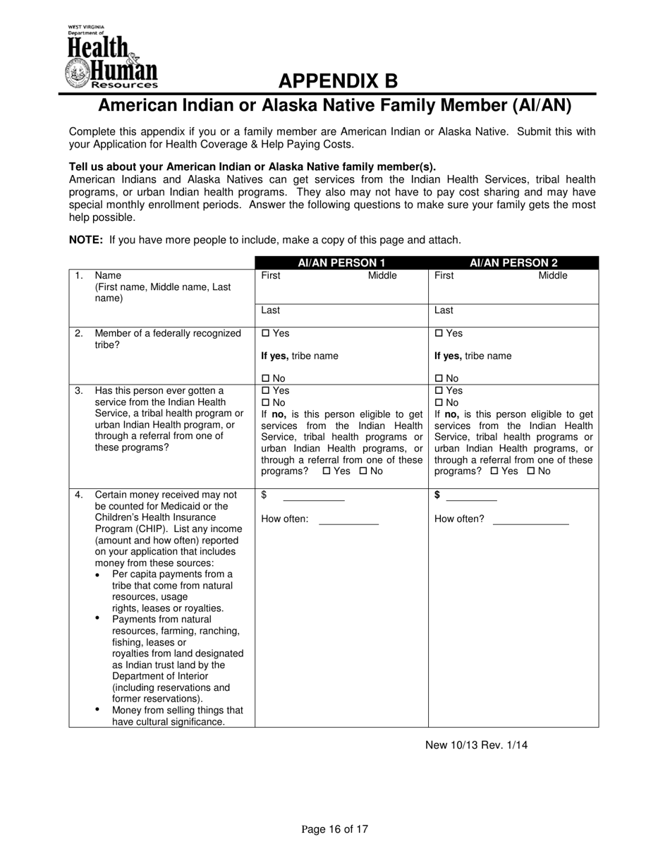 Form DFA-2 Application for Benefits - West Virginia, Page 16