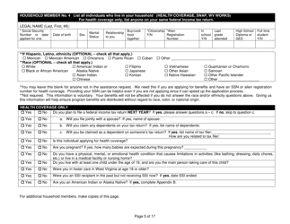 Form DFA-2 Application for Benefits - West Virginia, Page 5