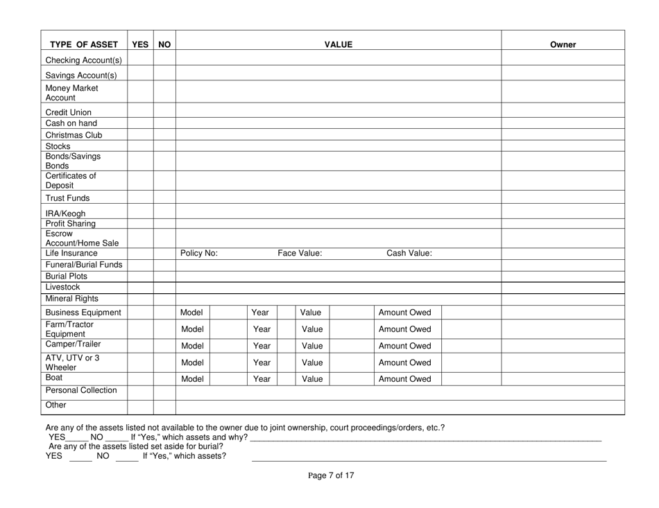 Form DFA-2 Application for Benefits - West Virginia, Page 7